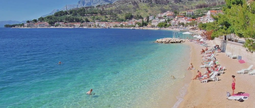 Strand Igrane Podgora Makarska Dalmatien Kroatien Fotos Karten