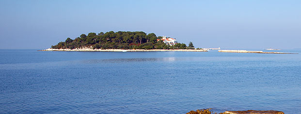 Plaža Oliva - otok Sv. Nikola Poreč panorama