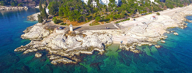 Plaža Lanterna Rabac panorama