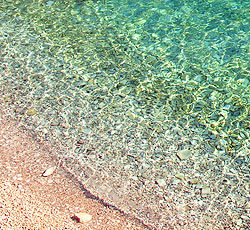 Der Strand auf der Insel Hl. Andreas, Rovinj, Rovinj